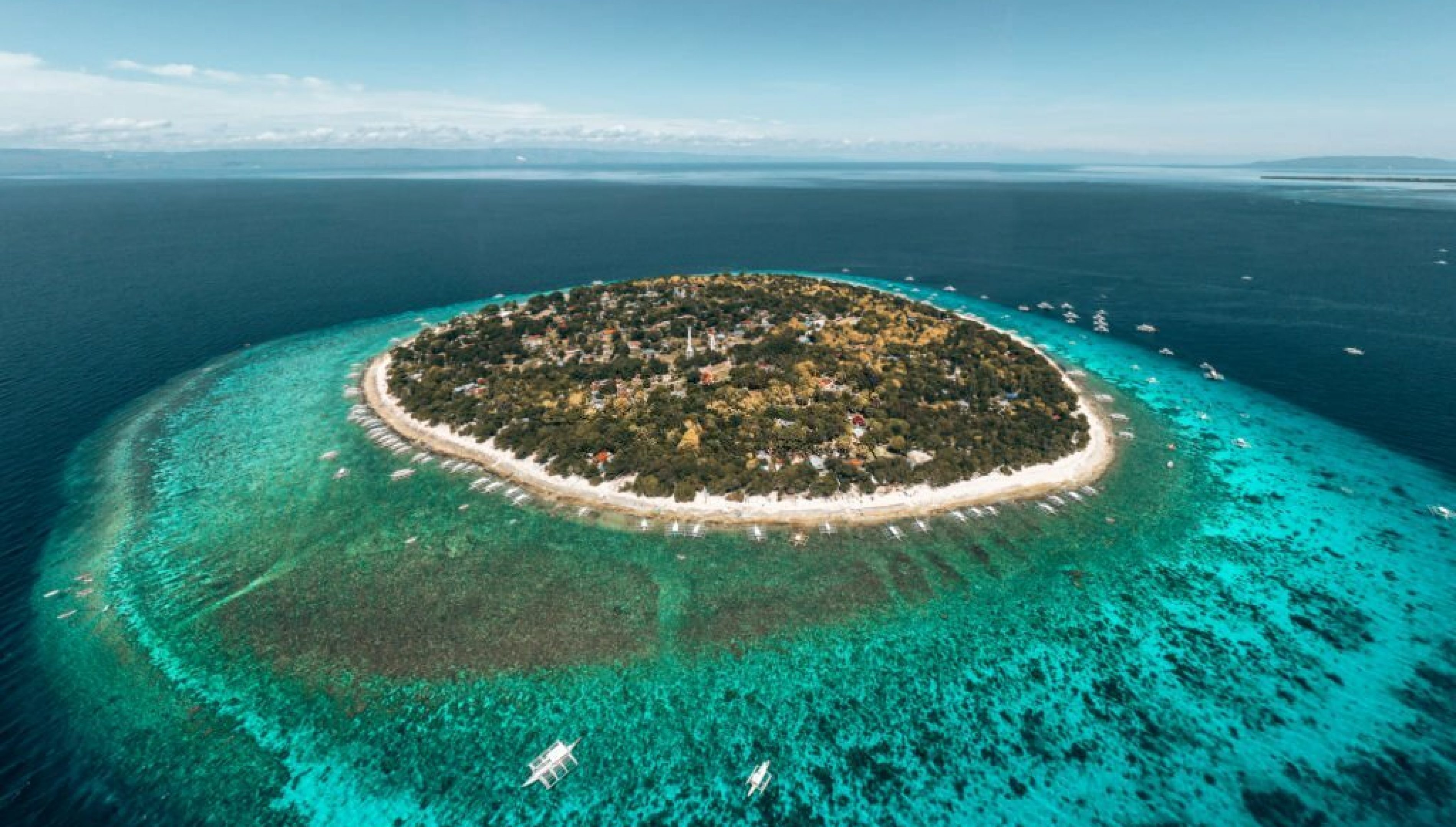 Drone photo of entire island, Bohol, Philippines